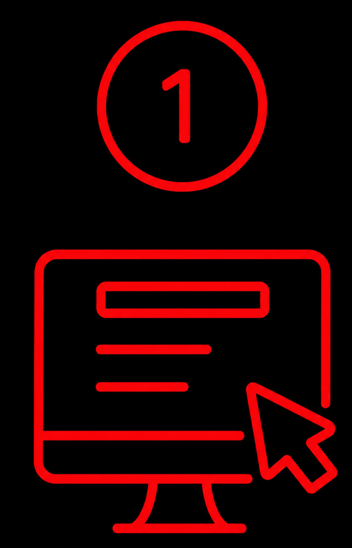 Step 1 Online Fitness Assessment Step 1 online fitness assessment form icon with computer and cursor