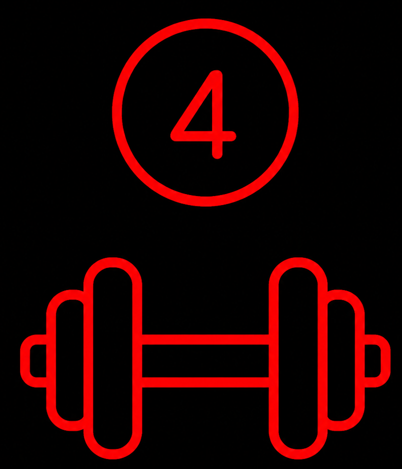 Step 4 Start Personal Training Step 4 personal training icon with dumbbell for one-on-one coaching