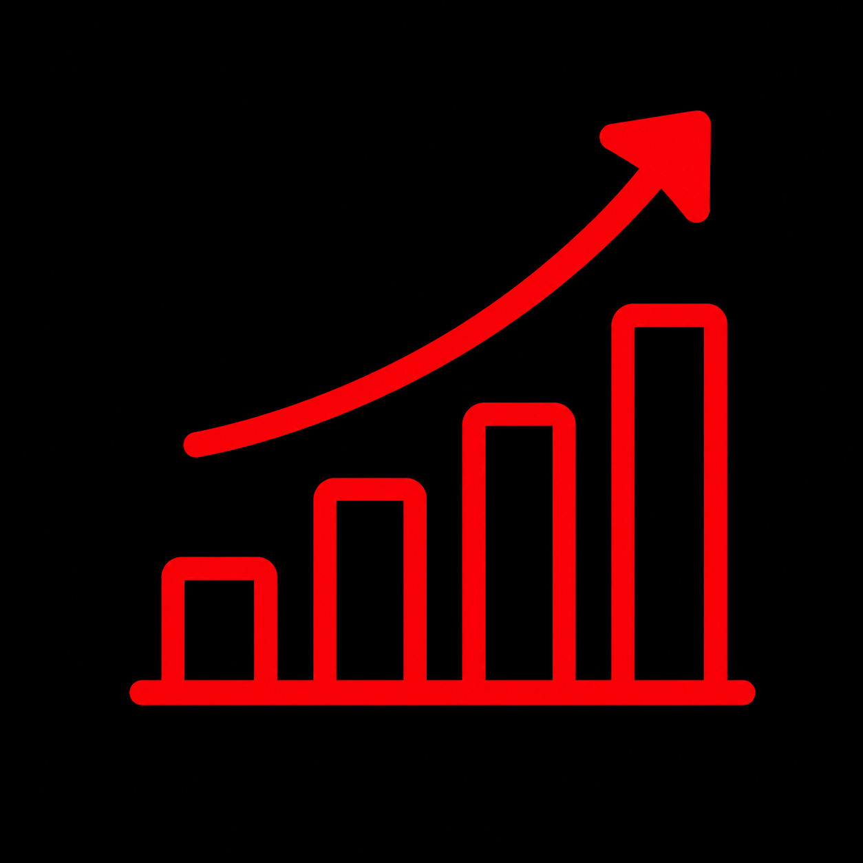 Accountability & Progress Tracking Icon Growth chart icon representing accountability and progress tracking during a personal training program.