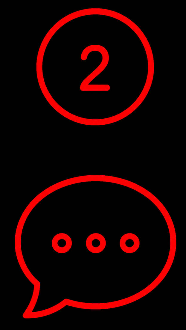 Step 2 Free Consultation Step 2 consultation icon with speech bubble for fitness coaching