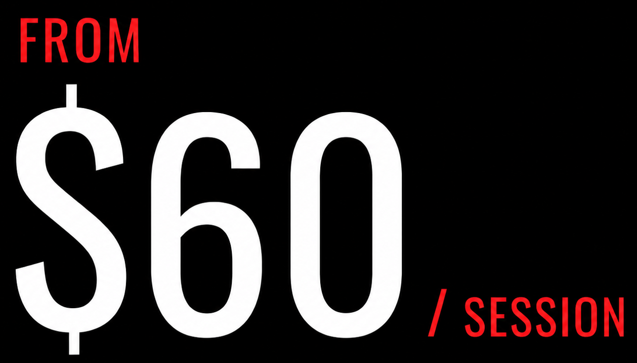 Personal Training From $60 Per Session Pricing Graphic Pricing graphic showing personal training sessions from $60 per session.