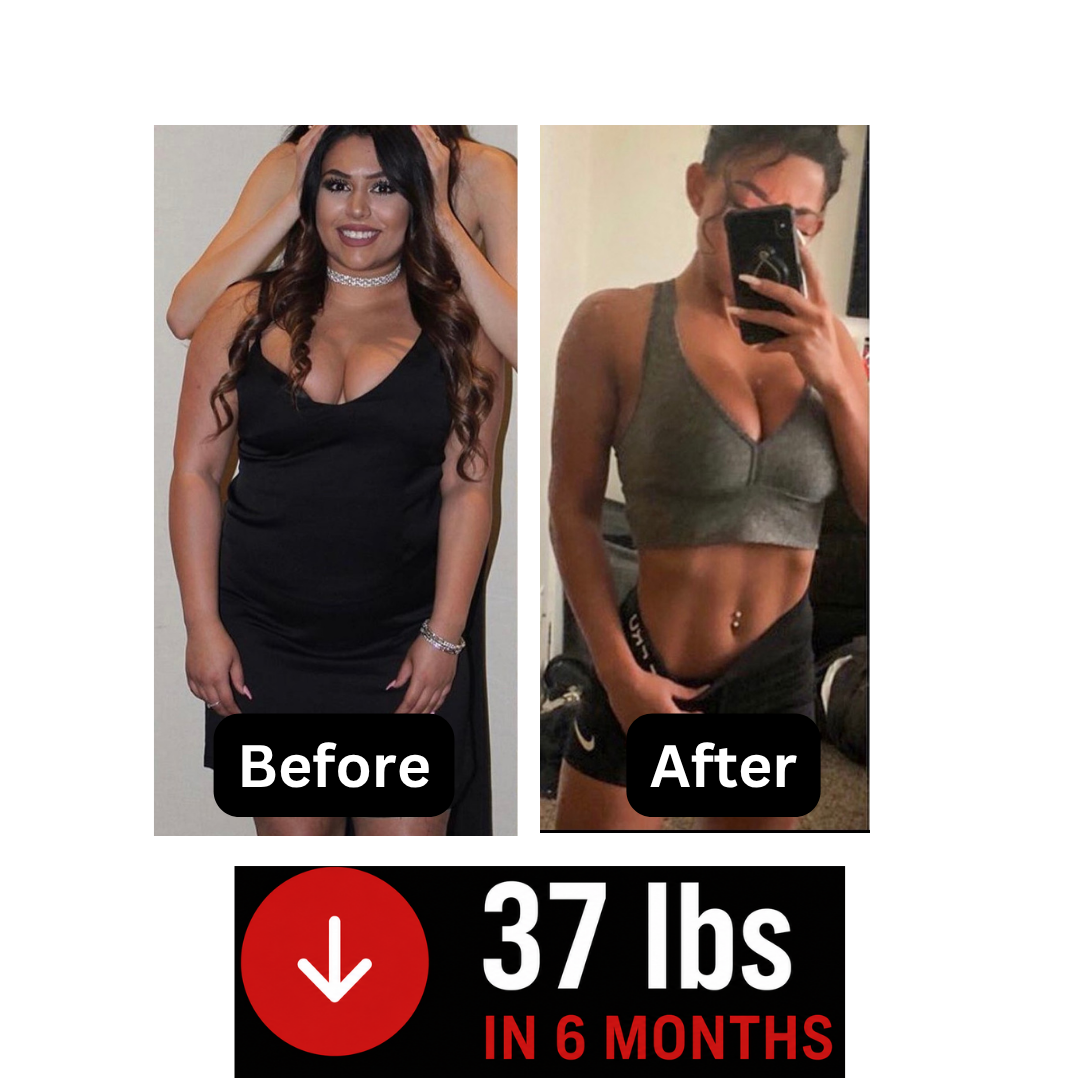 Before and after weight loss transformation of Mario Ortiz client Jody, who lost 37 lbs in 6 months through personalized one-on-one coaching.