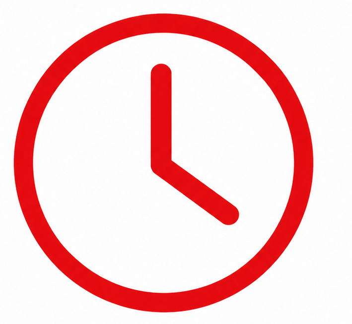 Clock icon representing no waiting and private gym training sessions.